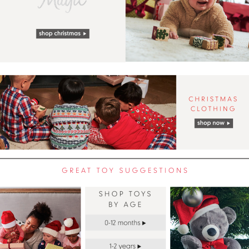 Mothercare. Christmas landing  page